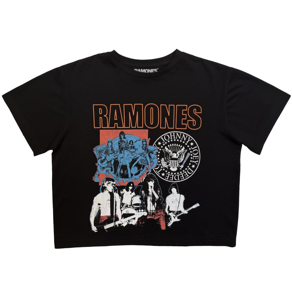 Ramones - Montage Crop top - Black